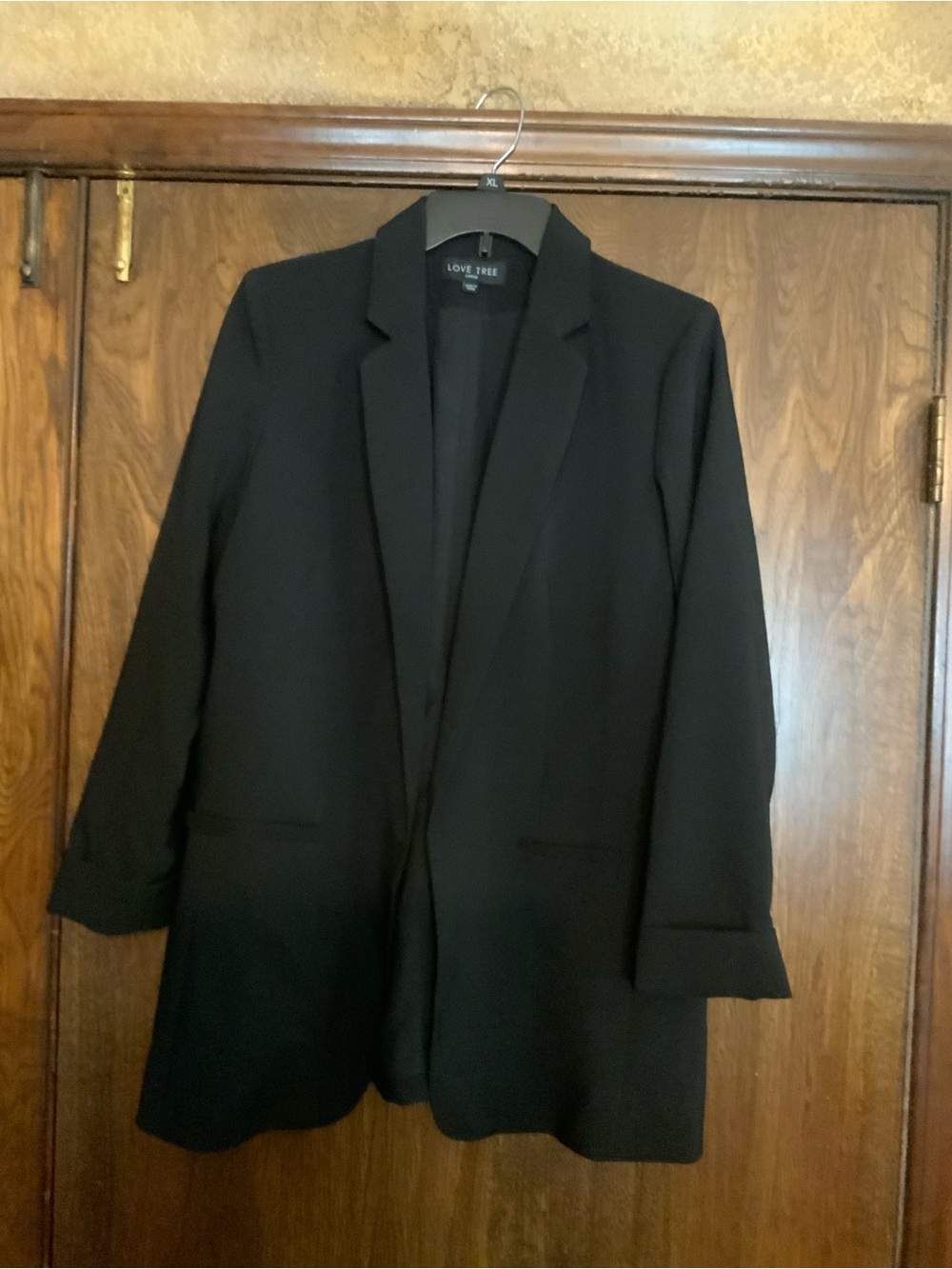 Love Tree Black Open-Front Blazer Jacket